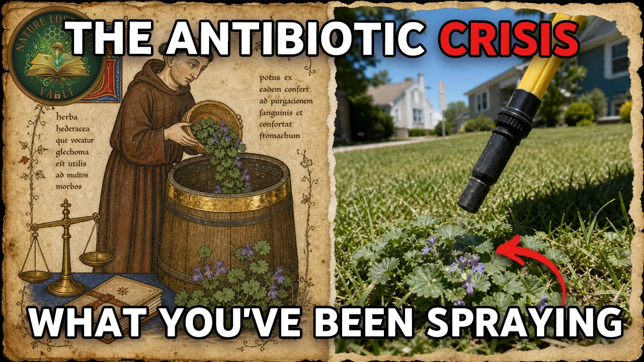 Ground ivy (Glechoma hederacea) - the Saxon alehoof that 2023 trials show suppresses MRSA