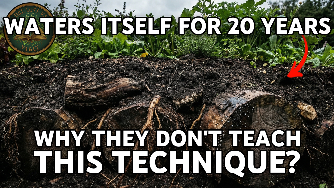 Hugelkultur raised bed garden - the ancient self-watering technique using buried logs