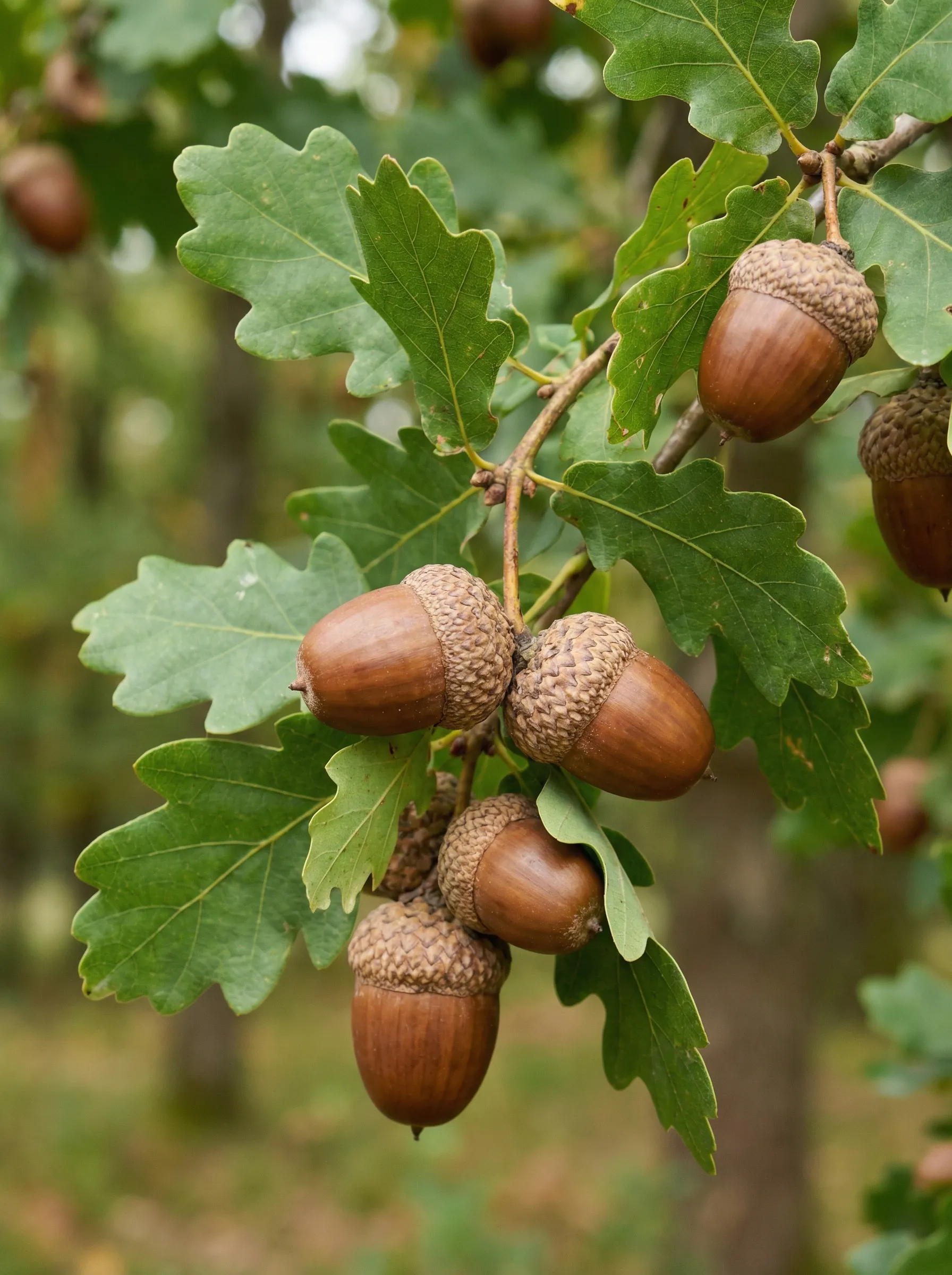 Acorns from oak trees